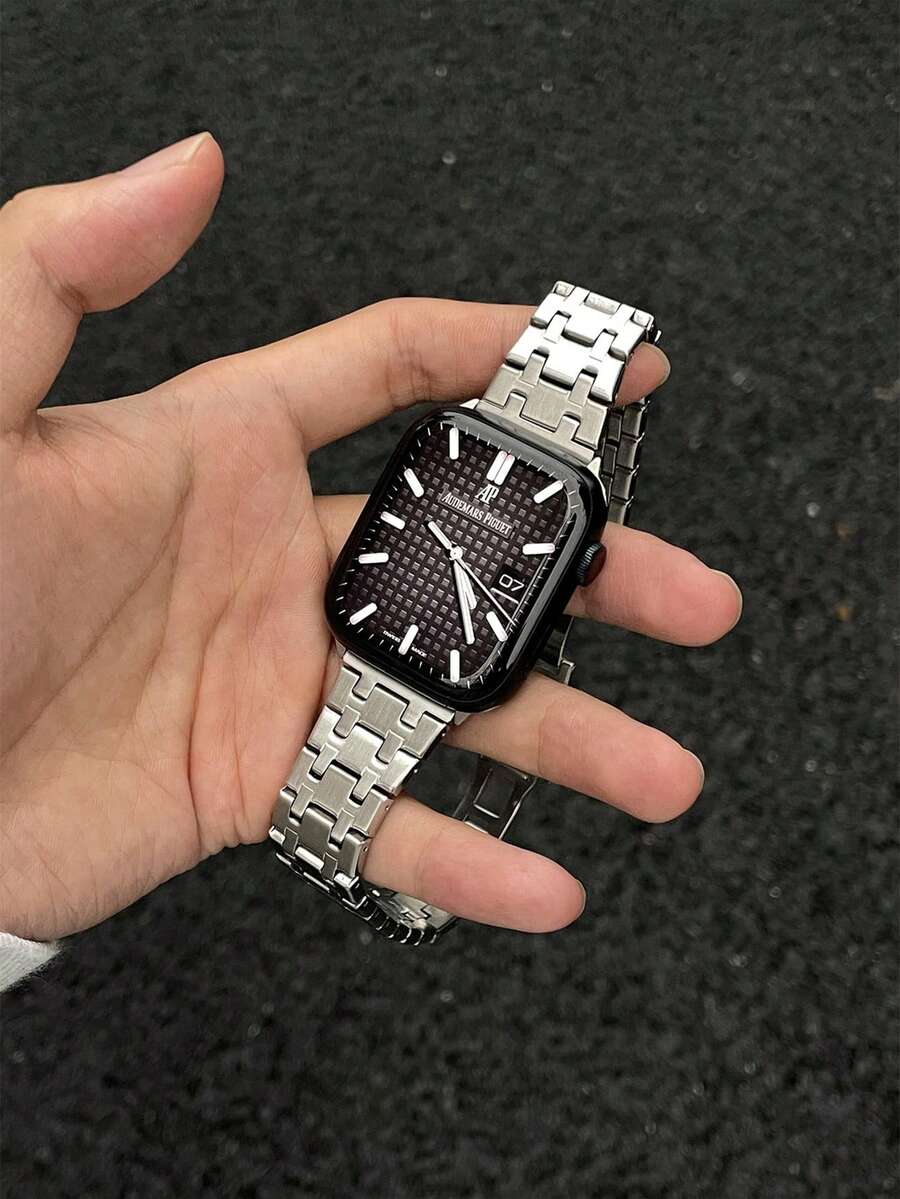 Stainless Steel Watch Band, Compatible With Apple Watch 42mm, 38mm, 40mm, 41mm, 44mm, 45mm, 46mm, 49mm, Fashionable Smartwatch Replacement Band For Apple Watch Series Ultra2, Ultra SE2, SE 11, 10, 9, 8, 7, 6, 5, 4, 3, 2, 1, Suitable For Men And Women, Ideal Gift For Students Back To School