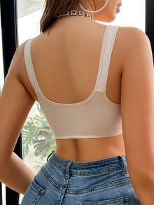 2pcs Wire-Free Front Closure Bra - With Fixed Padding - Designed For C-E Cups | Natural Shape - Multicolor - View 5