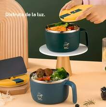 This Portable Ramen Bowl With Lid Is Made Of 304 Stainless Steel And Is Also An Insulated Soup Cup. It's Suitable For Ramen, Soup, Oatmeal, Etc., And Comes With A Handle, Making It Perfect For Office, Dormitory, And Travel Use. - 均碼 - 查看 4