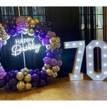 104pcs Purple And Gold Balloon Arch Set, Deep Purple And Gold Star Balloon Garland Set, Various Sizes Balloons Suitable For Boys Girls Children Birthday Baby Shower Anniversary Adult Party Luxury Party Decoration - Multicolor - View 5