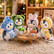 3.94in Cute Penguin Plush Toy-Fluffy And Soft.Halloween Costume Party Favor Silicone Baby Doll Full Silicone Body Reborn Baby Dolls Stuffed Animals Teddy Bear Room Decor Squishy Crunch Squishy Squish Squishy's Squishy>Jumbo Toys - Multicolor - View 5