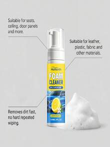 Nettoyant mousse multifonction, kit de nettoyage pour l'intérieur de la voiture et la maison, nettoyant efficace pour , le plastique, les tissus, ne laisse pas de traces d'eau ou de résidus collants, séchage rapide, parfum citron améliore le confort et la propreté de l'habitacle - Liquide - Voir 6