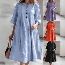 Women Midi Dresses - Black - View 2