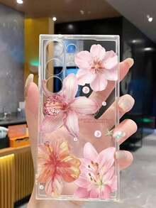 1 Piece Soft Phone Case With White Lily Flower And Butterfly, Compatible With Huawei Honor, , Galaxy A04e/12/A13/A14/A34/A50/A52/A53/A54/S21/S22/S23/S24/S25/S25Ultra, 6A/7A/8A, 12T/13T, International Version, Not Domestic Version, Spring Gift - 透明 2 - 查看 5