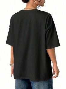 Camiseta de Moda para Anuncio de Embarazo de Mujer a Mujer. - Negro - Ver 2