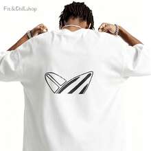 Men's T-Shirt Abstract Geometric Shape Design Pattern Comfortable And Versatile Outdoor Casual Short Sleeve - White - View 1