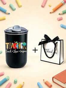 Customized Stainless Steel Insulated Tumbler, Teacher Mug, Double Wall Vacuum Insulated Coffee Cup With Personalized Name Option, Cold Drink Cup | Elegant Matte Finish | Double Wall Insulation, Coffee Cup, Reusable, Multifunctional, Decorative, Fashionable, Exquisite, Customized, Personalized, Unique, Ideal Gift For Men, Teacher New Year Gift - Multicolor - View 5
