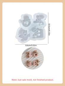 1个四合一“L-O-V-E”泰迪熊硅胶模具，创意DIY“LOVE”字母熊香薰蜡烛模具，环氧树脂模具，适用于家居装饰和礼品摆件，手工工艺品铸造模具，艺术装饰品石膏模具 - 4in1 LOVE小熊矽膠模具 - 查看 3