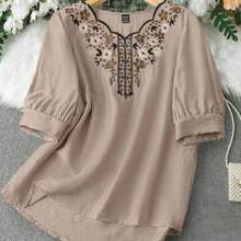 Women Blouses & Shirts - 全穀類咖啡 - 查看 1