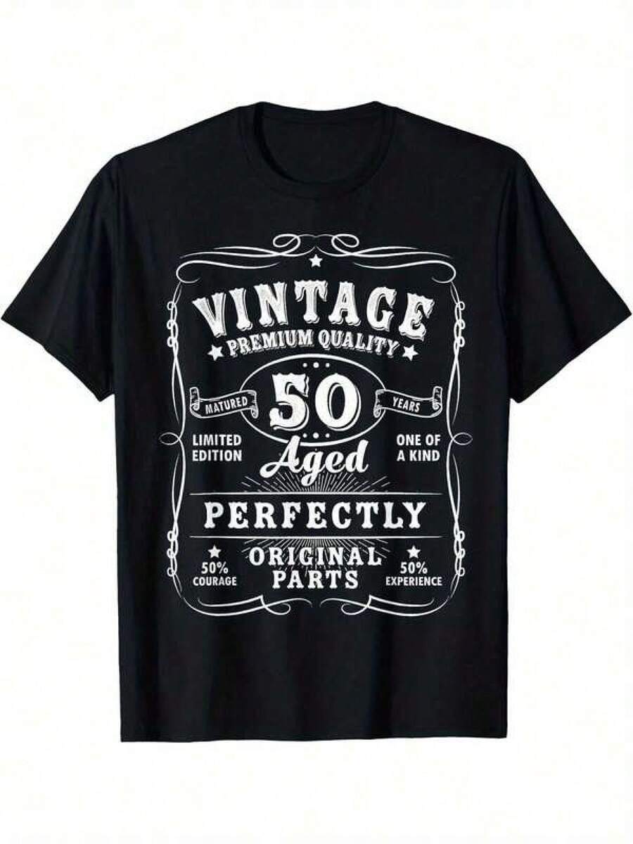 Vintage 50th Birthday Decoration, Men's 50th Birthday T-Shirt WUAP - Black - View 1