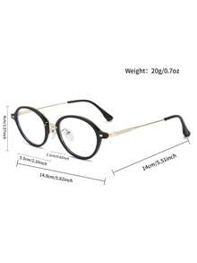 1 Pair Metal TR Frame Oval Fashionable Non-Prescription Glasses - A - View 8