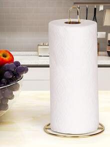 1個銀色廚房紙巾架，不鏽鋼檯面捲紙分配器附加重底座，耐用且省空間的儲物架，可選擇壁掛安裝，現代耐用廚房儲物配件，適合日常使用 - 彩色 - 查看 7