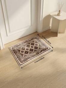 1pc Dark Rhombus Living Room Rug, Suitable For Kitchen, Dining Room, Bedroom, Room Holiday Decor, Indoor/Outdoor, Office, Lobby, Anti-Slip Doormat, Bathroom Rug, Hallway, Study Gaming Area Rug - Multicolor - View 18