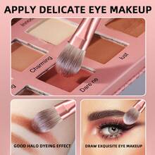 Beige & Rose Gold 44PCS All-In-One Makeup Tools Kit 25 Premium Cosmetic Brushes Beauty Sponges Powder Puffs Mirror Hairband Comb & Starry Pattern Makeup Bag Portable Travel Cosmetic Set - Multicolor - View 6