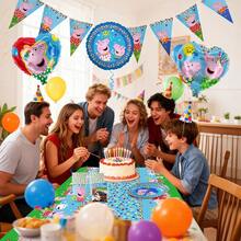 小豬佩奇派對套裝 Wimpelkette Teller 紙盤杯 Becher Servietten 灑水裝飾品 Folien Ballons Pappteller 70 件/套 - PF-WEM-09 - 查看 4