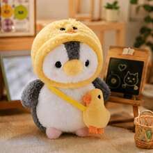 3.94in Cute Penguin Plush Toy-Fluffy And Soft.Halloween Costume Party Favor Silicone Baby Doll Full Silicone Body Reborn Baby Dolls Stuffed Animals Teddy Bear Room Decor Squishy Crunch Squishy Squish Squishy's Squishy>Jumbo Toys - Multicolor - View 2