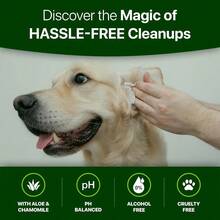 Premium Unscented Dog Wipes Paws And Butt Count - Compostable, Plant Based Dogs And Wipes, Strong Grooming Pet Wipes Dogs And Cats - Use On Body, Ear Paws (Pack Of 1) - Uscented - View 2