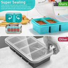 Silicone Tray With Lid, 1-Cup And 2-Cup Trays, Mold Tray With Cover, Silicone Food Storage Container For Meal Prep, Freezing Sauces, Broths, Leftovers, Soups, Stews, Portioning, Ice Making, Dishwasher , Great For Christmas, Halloween, Easter, Thanksgiving Gifts. Keywords: Ice Cubes, Ice Trays, Ice Molds, New Year, Home Goods, Kitchen, Personalized Gifts. - Nhiều màu - Xem 4
