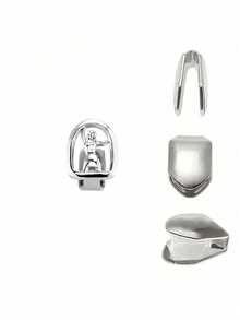 4pcs Diamond/Colored Gemstone Inlaid Teeth Decoration Silver 14K Gold Plated Iced Out Grillz Hip Hop Style Unisex Decorative Jewelry - Multicolor - View 4