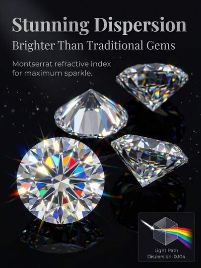 1pc VVS1 Clarity Moissanite Diamonds, Sparkly Round Cut Gemstones For Earrings, Luxury Jewelry Findings For Wedding Gift., Laboratories Cultivate Moissanite - A Moral Choice For Conflict-Free Blood Diamonds, The Fashion Green Jewelry Favored By Generation Z