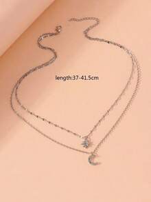 1 Piece Double Layer Butterfly Necklace, Elegant Clavicle Chain, Minimalist Design - Silver 2 - View 5