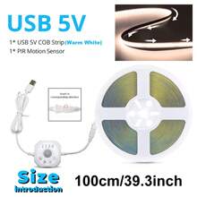 Motion Sensor LED Strip Light, USB Powered, Flowing Water, Meteor Shower, Chasing Light Effect, DC5V Dynamic COB Light Strip, Stair Step Sensor Light, Stair Chasing Light Strip - Warm white light - View 13