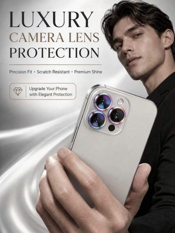 Arvin 3-Year Ultimate Durability For IPhone 17 Pro Max/17 Pro/16 Pro Max/16 Pro/15 Pro Max/15 Pro/15Plus/16Plus/17Air/16e Camera Lens Protector-1:1 Invisible Fit & Ultra Clarity, [Not Easy To Break][Strong Adsorption][Case-Friendly] Metal Tempered Glass Rear Camera Screen Cover