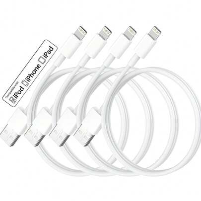 1/4入 Lightning 介面認證充電線，高功率快充與高效數據傳輸，兼容所有 Apple 機型，多裝置通用電源線，兼容 14 Pro Max、14 Pro、14 Plus、13 Pro Max、13 Pro、13、12 Pro、12、11、XS、XR、8 Plus、8、7、6、5、SE，適用 iPad Lightning 充電器