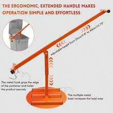 100kg Force Wheelie Bin Compactor Steel Alloy Manual Waste Press Tool Fit 120L-240L Outdoor Rubbish Bin Household Garden Waste Compressing Equipment - Orange - View 3