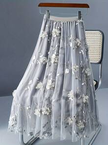 Elegant Skirt For Ladies - Silver Gray - View 3