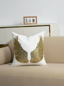 1 chiếc vỏ gối trang trí hình cánh đính kim sa vàng, thêu đắp nổi thủ công cho đầu giường phòng ngủ, sofa phòng khách, ban công, cửa sổ vòm, vườn ngoài trời, sân, tiệc lễ hội, vải trang trí dùng cho mọi mùa, không kèm ruột, 30*50cm 45*45cm - Đen và trắng - Xem 11