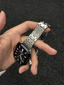 Stainless Steel Watch Band, Compatible With Apple Watch 42mm, 38mm, 40mm, 41mm, 44mm, 45mm, 46mm, 49mm, Fashionable Smartwatch Replacement Band For Apple Watch Series Ultra2, Ultra SE2, SE 11, 10, 9, 8, 7, 6, 5, 4, 3, 2, 1, Suitable For Men And Women, Ideal Gift For Students Back To School - Silver - View 6