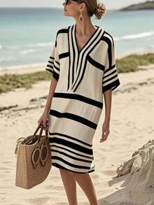 Women Midi Dresses - Red - View 8