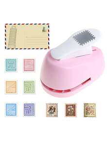 1pc Stamp Embossing Device,New DIY Embossing Stamp For Students' Planner, Handmade Embossing Machine And Flower Puncher,Stamp Square Punch, Lever-Type Craft Punch, Suitable For Scrapbooking, Card Making, And DIY Paper Crafts - Multicolor - View 2