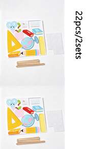 11pcs/2sets 22pcs Cute Cartoon Back To School Cupcake Decorations - School Opening/Graduation Ceremony Cake Toppers With Ruler, Pencil, Apple Patterns Suitable For Graduation Ceremony, Welcome Back To School Party Supplies - Back-to-school Cupcake Inserts - View 8