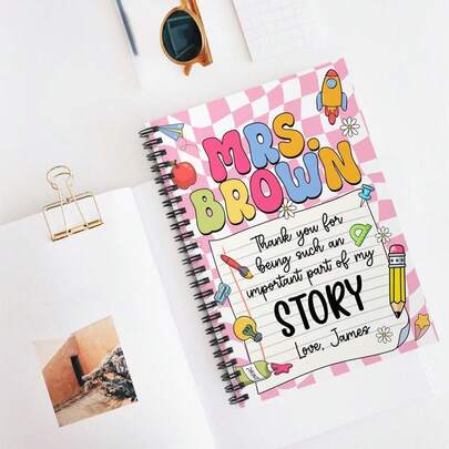 1pc Custom Educator Spiral Notebook With Name Teacher Appreciation Gift For Lesson Planning School Office Writing Notebook Students Back To School Gift End Of Year Teacher Appreciation Gift