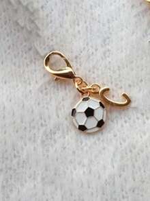 Exquisite Football Pendant Gold A-Z Letter Keychain, Gold Letter Charm, Cute Key Ring Handbag Pendant, Bag Charm, Keychain Bag Accessory, Phone Case Wallet Car Key Accessory - Multicolor - View 17