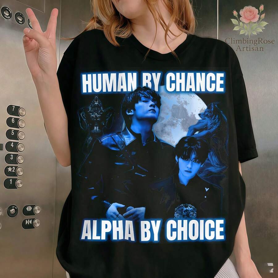 Unisex T-Shirt In Thick Cotton Skz Know Alpha Wolf Meme_ Stays 2026 Concert Tour Merchandise And Gifts - Black - View 1