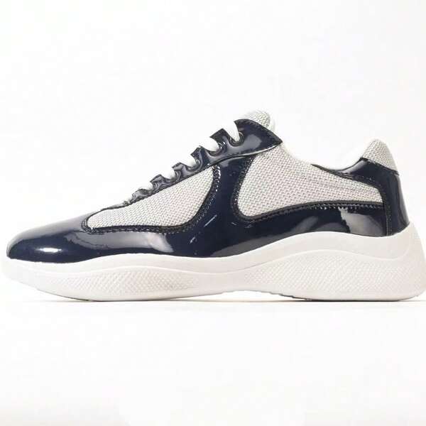 2026*1PRADA America's Cup Bright Lace Up Modieuze Lage Top Veelzijdige Sport- en Vrijetijdsschoenen, Sterstijl Basketbal Formele Wandelschoenen, Grote Maten