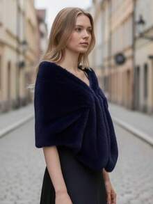 Women's Winter Plush  For Parties, Events, And Weddings - Elegant - 紅木色 - 查看 10