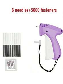Handheld Garment Tag Gun, Suitable For Clothing, Quick Sewing Garment Fasteners & Labels, Sewing Kit Includes 6 Needles, 500 Black Fasteners And 500 White Fasteners, Purple - Purple - View 15
