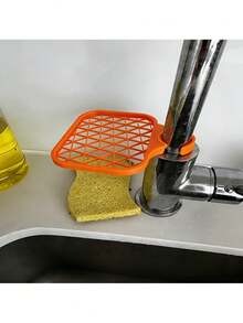 1 pieza Organizador de fregadero - Almacenamiento multifuncional para esponjas, cepillos y paños de cocina, con estructura reforzada, estante para secar paños, fácil de limpiar, soporte para esponjas, cepillos y paños, accesorio de cocina - Multicolor - Ver 5