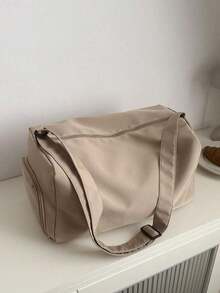 Bolsa deportiva y de yoga de doble hombro para cruce de fronteras, bolsa de viaje de gran capacidad y peso ligero para almacenamiento a corta distancia, bolsa de gimnasio impermeable con separación de húmedo y seco, adecuada para volver a la escuela, viajes, viajes de negocios, accesorios de viaje esenciales, accesorios escolares, cosas de la escuela - Caqui - Ver 2