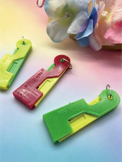 Set 3 buc. de ajutătoare pentru înfirare cu contrast ridicat roșu, galben, verde, prietenos pentru persoanele cu daltonism, instrument de asistență pentru cusut manual, operare ușoară, potrivit pentru vârstnici, persoane cu vedere scăzută, începători DIY (culoare aleatorie)