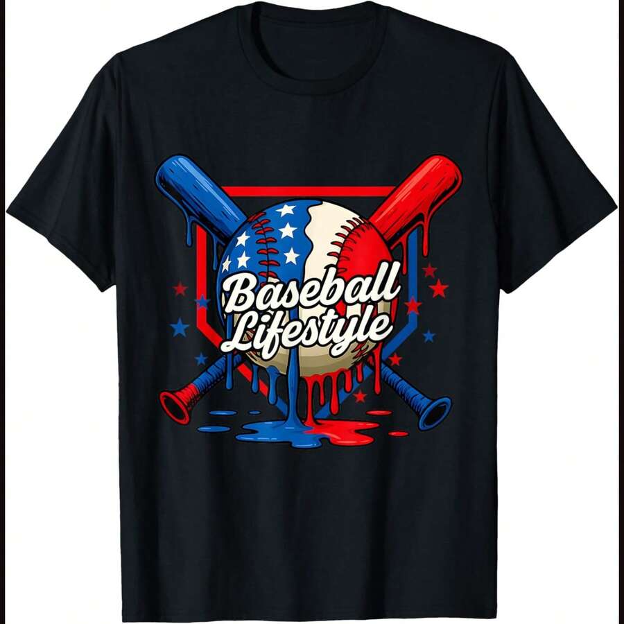 Baseball Life Style 101 Apparel Drip Baseball Unisex T-Shirt - Negro - Ver 1