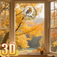 3D 1件裝「雪中枝頭紅胸鳥」25.5cm/10in*25.5cm/10in 附旋轉掛鉤 360° DIY創意風鈴 耐用金屬戶外草坪風鈴（不含吊墜）隨機款式 - A - 查看 9