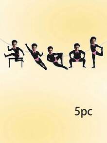 5/10/15 cái Banner tiệc nam vận động viên thể dục tùy chỉnh ảnh, Banner nhào lộn mặt hài hước cá nhân hóa với các chi tiết cắt lấp lánh, Banner lấp lánh cho lễ kỷ niệm trẻ em/thanh thiếu niên, tiệc độc thân cô dâu và đêm hội con gái - Nhiều màu - Xem 10