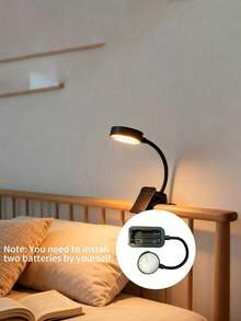1pc Battery Powered Reading Light, Suitable For Night Reading, Adjustable Clip-On Reading Light, 3 Color Temperatures, Stepless Dimming, Mini Portable, Suitable For Bedroom Reading, Living Room Reading, Reading Light, Book, Bookmark, LED Light, Light, Light, Book Accessories, Mini Lightweight Clip-On Reading Light, Clip-On Book Light, Clip-On Reading Light, Mini Desk Lamp, Reading Book Light, Battery Not Included - Clip-on Book Lamp - View 12
