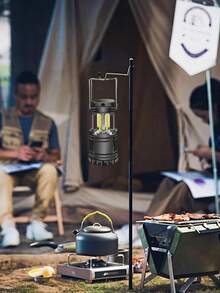 4 قطع أضواء LED تعمل بالبطارية، إضاءة محمولة تعمل بالبطارية للبقاء على قيد الحياة، فوانيس للتخييم، مناسبة للأعاصير والطوارئ والعواصف وانقطاع الكهرباء، إضاءة خارجية قابلة للطي للحديقة والباحة والمشي - أسود - مشاهدة 7