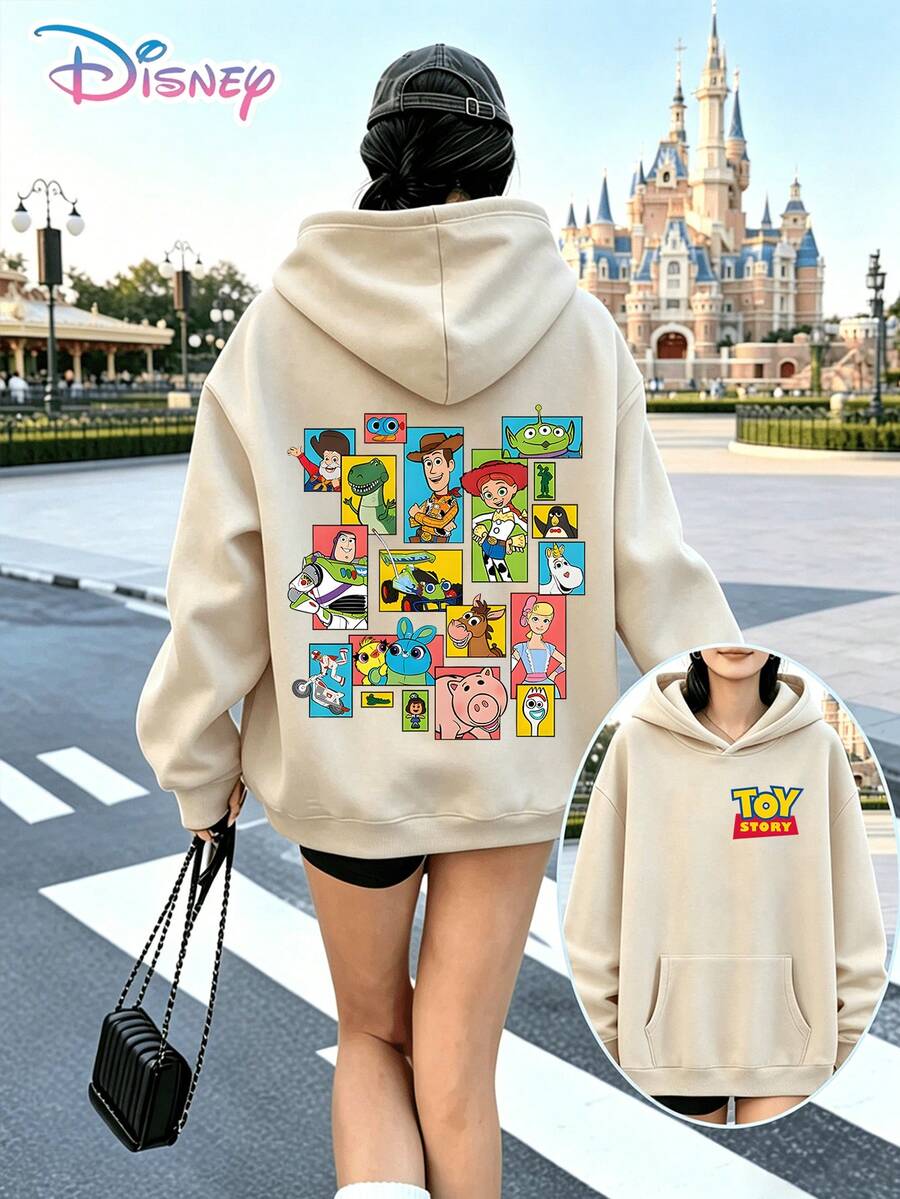 Disney Toy Story Fun Reversible Print Hoodie, Fall/Winter Hoodie, Fall/Winter Hoodie, Women's Hoodie Men's Hoodie,Fourth Of July,Disney Collaboration - 杏色 - 查看 1